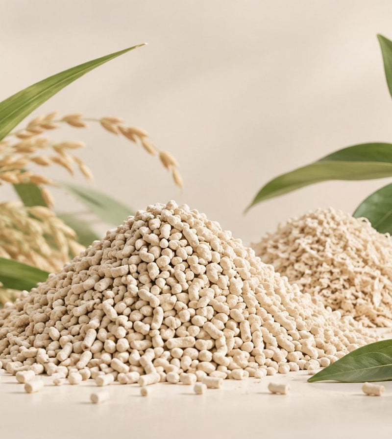 Raw pea fiber pellets